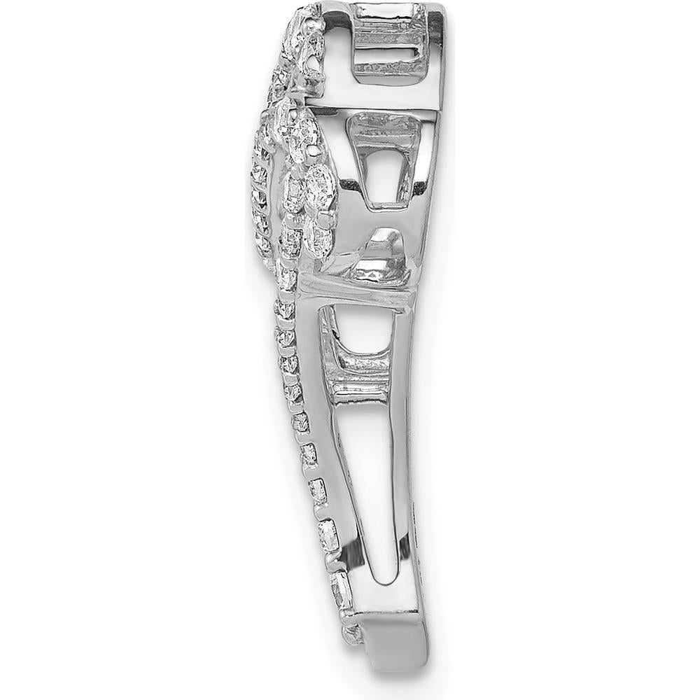 14K White Gold 1/2 Carat Diamond Infinity Heart Chain Slide Pendant - Natural Round Cut Diamonds by Monteluci Fine Jewelry