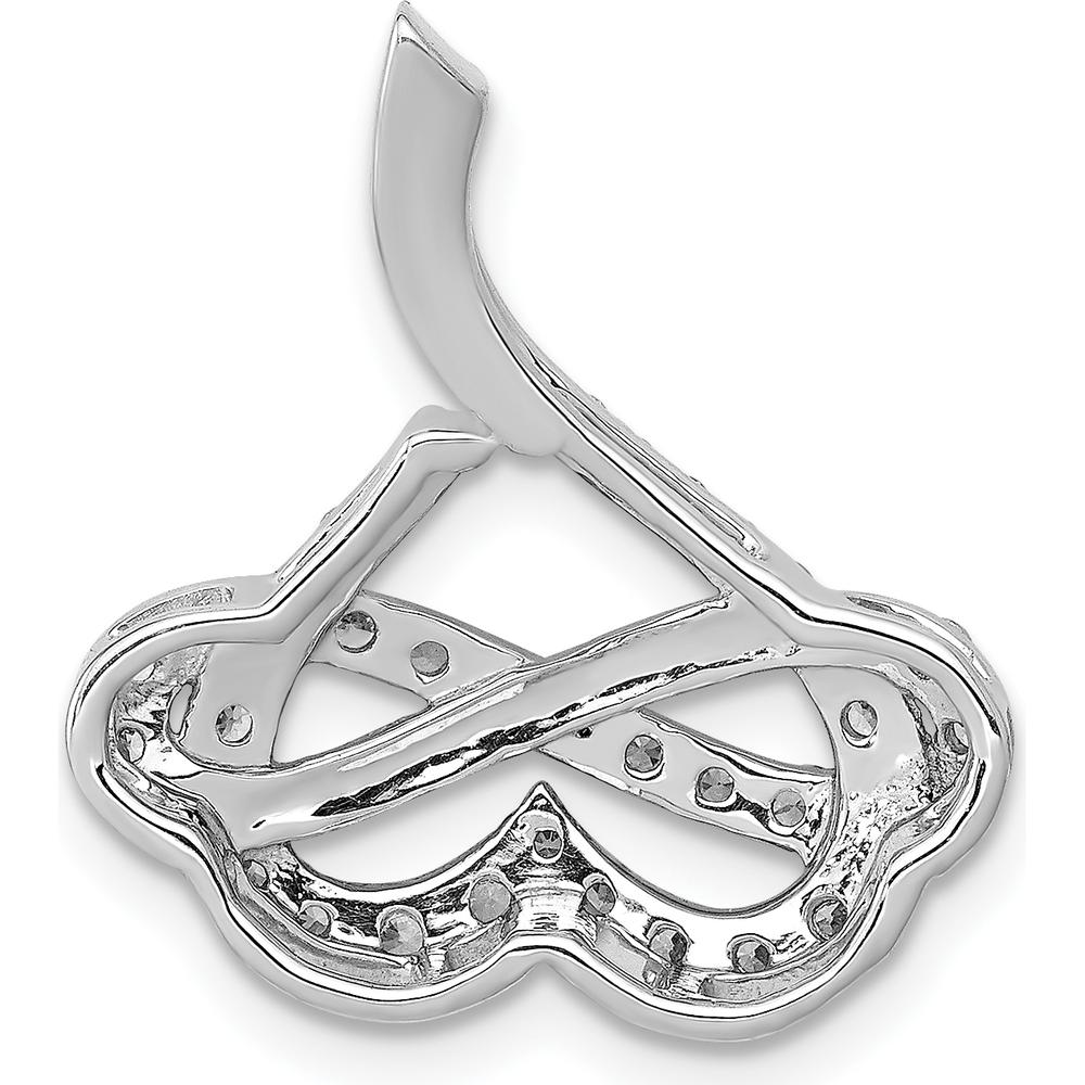 14K White Gold 1/2 Carat Diamond Infinity Heart Chain Slide Pendant - Natural Round Cut Diamonds by Monteluci Fine Jewelry