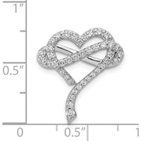 14K White Gold 1/2 Carat Diamond Infinity Heart Chain Slide Pendant - Natural Round Cut Diamonds by Monteluci Fine Jewelry