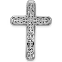 14K White Gold 1/2 Carat Diamond Latin Cross Slide Pendant by Monteluci Fine Jewelry