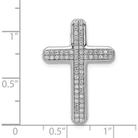 14K White Gold 1/2 Carat Diamond Latin Cross Slide Pendant by Monteluci Fine Jewelry