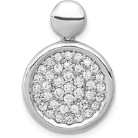 14K White Gold 1/2 Carat Diamond Pave Fancy Circle Pendant - Natural Diamonds by Monteluci Fine Jewelry