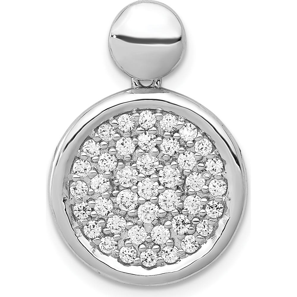 14K White Gold 1/2 Carat Diamond Pave Fancy Circle Pendant - Natural Diamonds by Monteluci Fine Jewelry