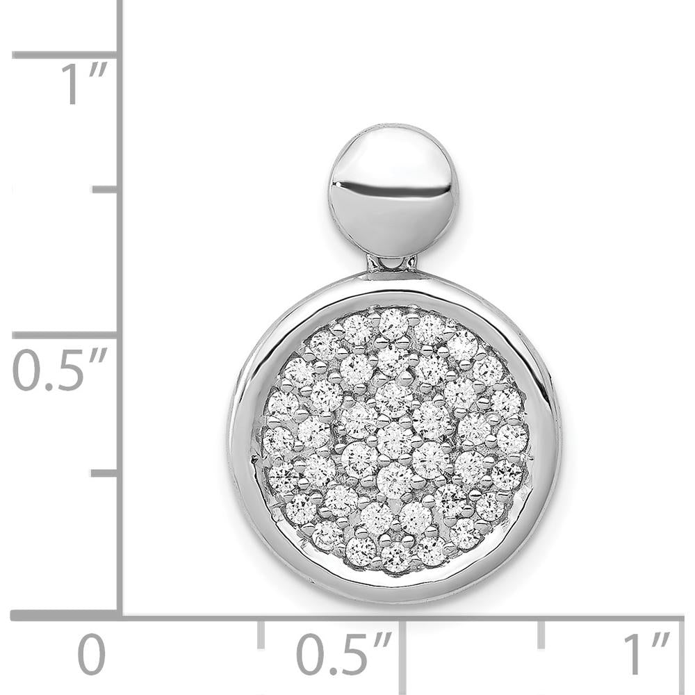 14K White Gold 1/2 Carat Diamond Pave Fancy Circle Pendant - Natural Diamonds by Monteluci Fine Jewelry