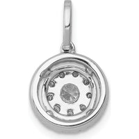 14K White Gold 1/2 Carat Diamond Round Halo Cluster Pendant - 0.22 Carat Total Diamond Weight by Monteluci Fine Jewelry