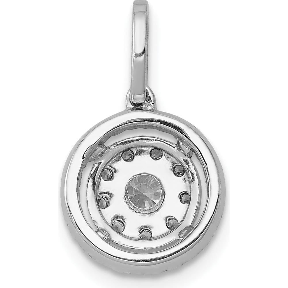 14K White Gold 1/2 Carat Diamond Round Halo Cluster Pendant - 0.22 Carat Total Diamond Weight by Monteluci Fine Jewelry