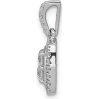 14K White Gold 1/2 Carat Diamond Square Halo Cluster Pendant with Round Diamonds by Monteluci Fine Jewelry