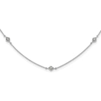 14K White Gold 1/2 Carat Diamond Station Necklace - 18" Length by Monteluci Fine Jewelry