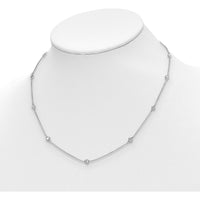 14K White Gold 1/2 Carat Diamond Station Necklace - 18" Length by Monteluci Fine Jewelry