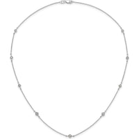 14K White Gold 1/2 Carat Diamond Station Necklace - 18" Length by Monteluci Fine Jewelry