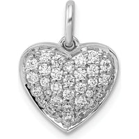14K White Gold 1/2 Carat Pave Diamond Heart Pendant - Timeless Elegance by Monteluci Fine Jewelry