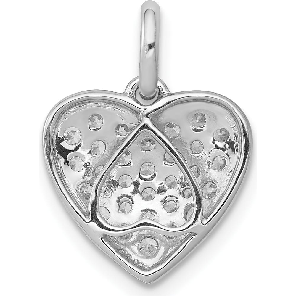 14K White Gold 1/2 Carat Pave Diamond Heart Pendant - Timeless Elegance by Monteluci Fine Jewelry