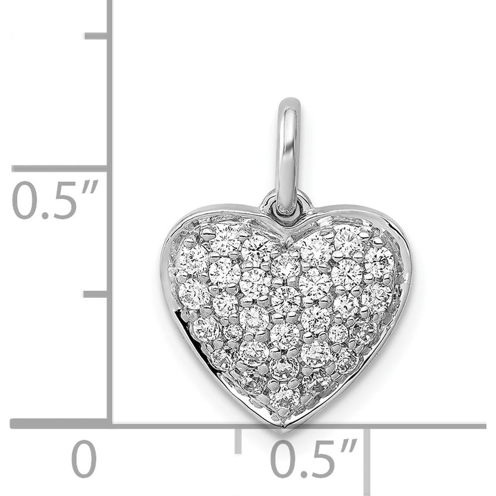 14K White Gold 1/2 Carat Pave Diamond Heart Pendant - Timeless Elegance by Monteluci Fine Jewelry