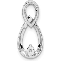 14K White Gold 1/20 Carat Diamond Double Teardrop Chain Slide - 0.05 Carat Diamond by Monteluci Fine Jewelry