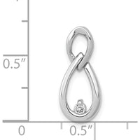 14K White Gold 1/20 Carat Diamond Double Teardrop Chain Slide - 0.05 Carat Diamond by Monteluci Fine Jewelry
