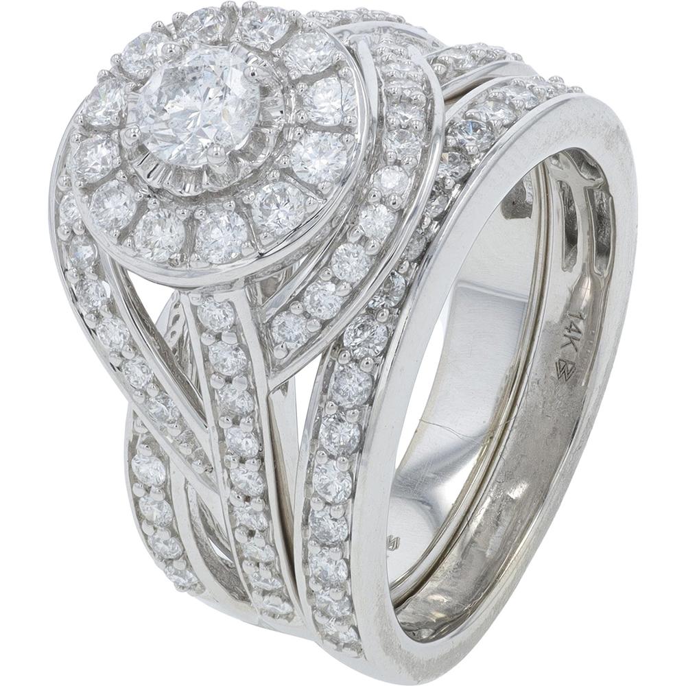 14K White Gold 1.25 Carat Round Brilliant Diamond Bridal Set