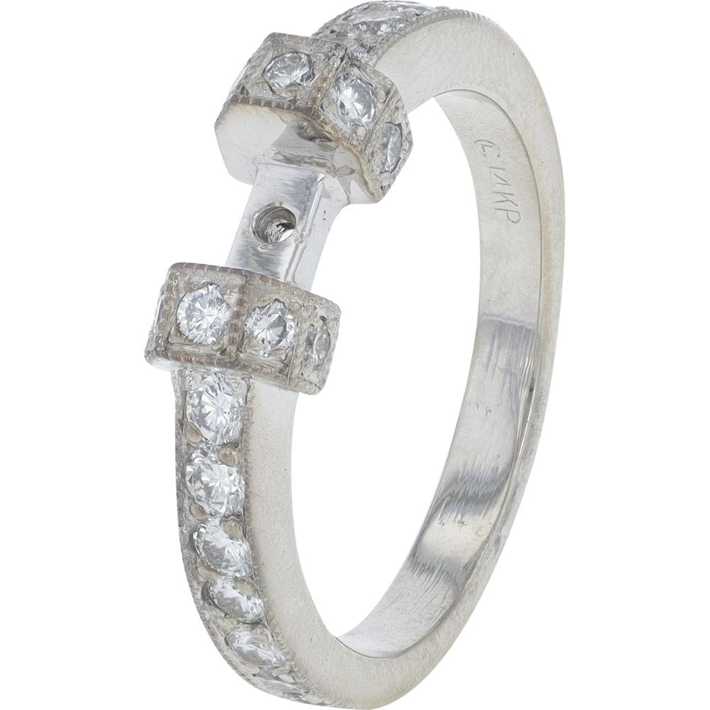 14K White Gold 1.28 Carats Diamond Semi-Mount Bridal Set with Milgrain Detailing