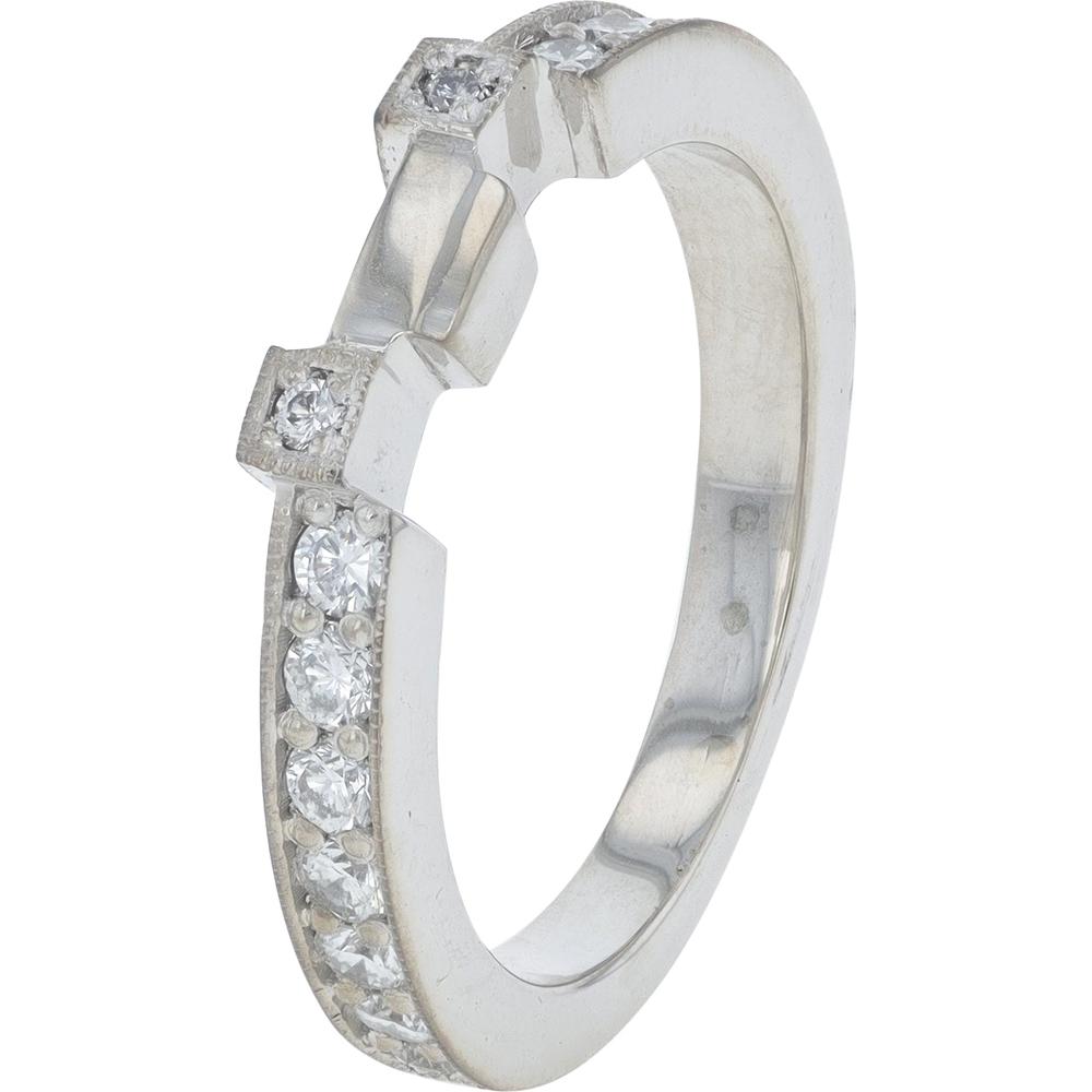 14K White Gold 1.28 Carats Diamond Semi-Mount Bridal Set with Milgrain Detailing