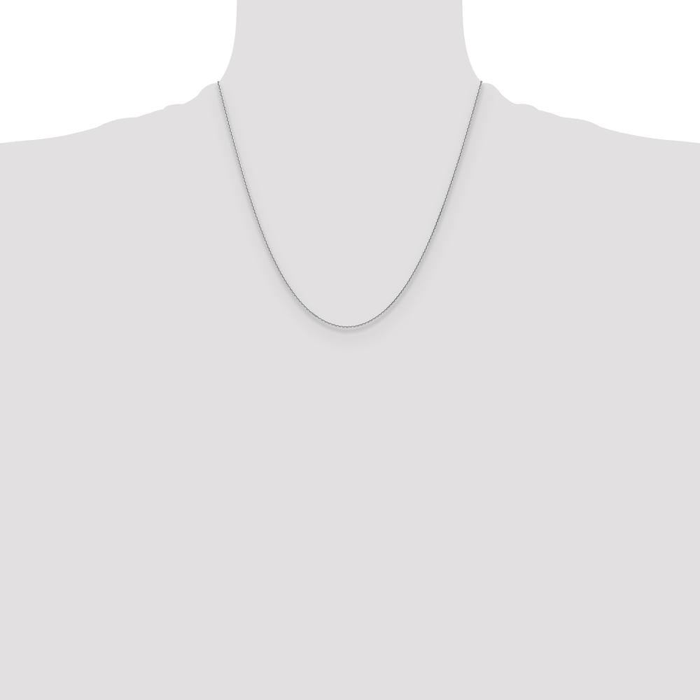 14K White Gold 1.2mm Diamond-Cut Cable Chain - 20" by Oro Pregiato