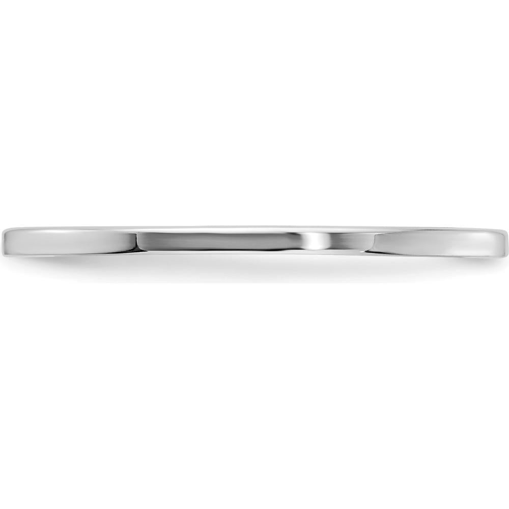 14K White Gold 1.2mm Flat Polished Stackable Band Ring - Size 10 by 0