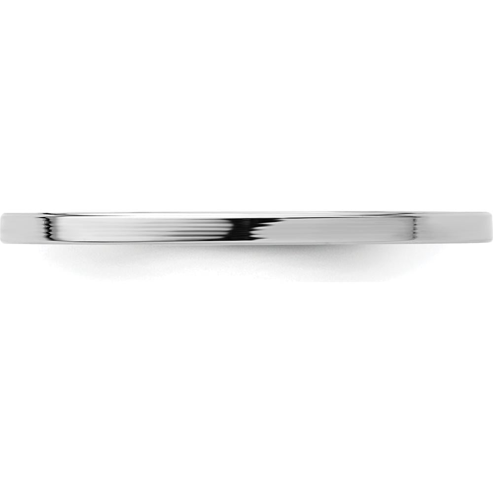 14K White Gold 1.2mm Flat Polished Stackable Band Ring - Size 10 by 0