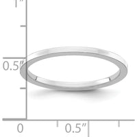 14K White Gold 1.2mm Flat Polished Stackable Band Ring - Size 10 by 0