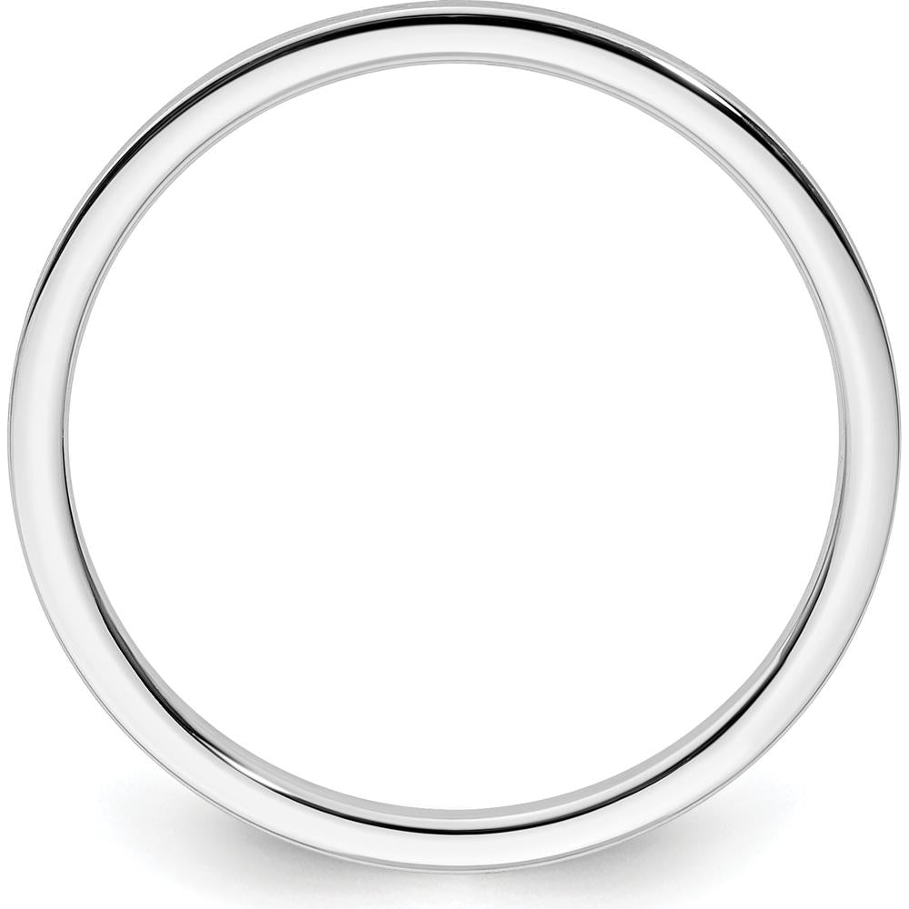 14K White Gold 1.2mm Flat Satin Finish Stackable Band Ring - Size 8.5 by 0