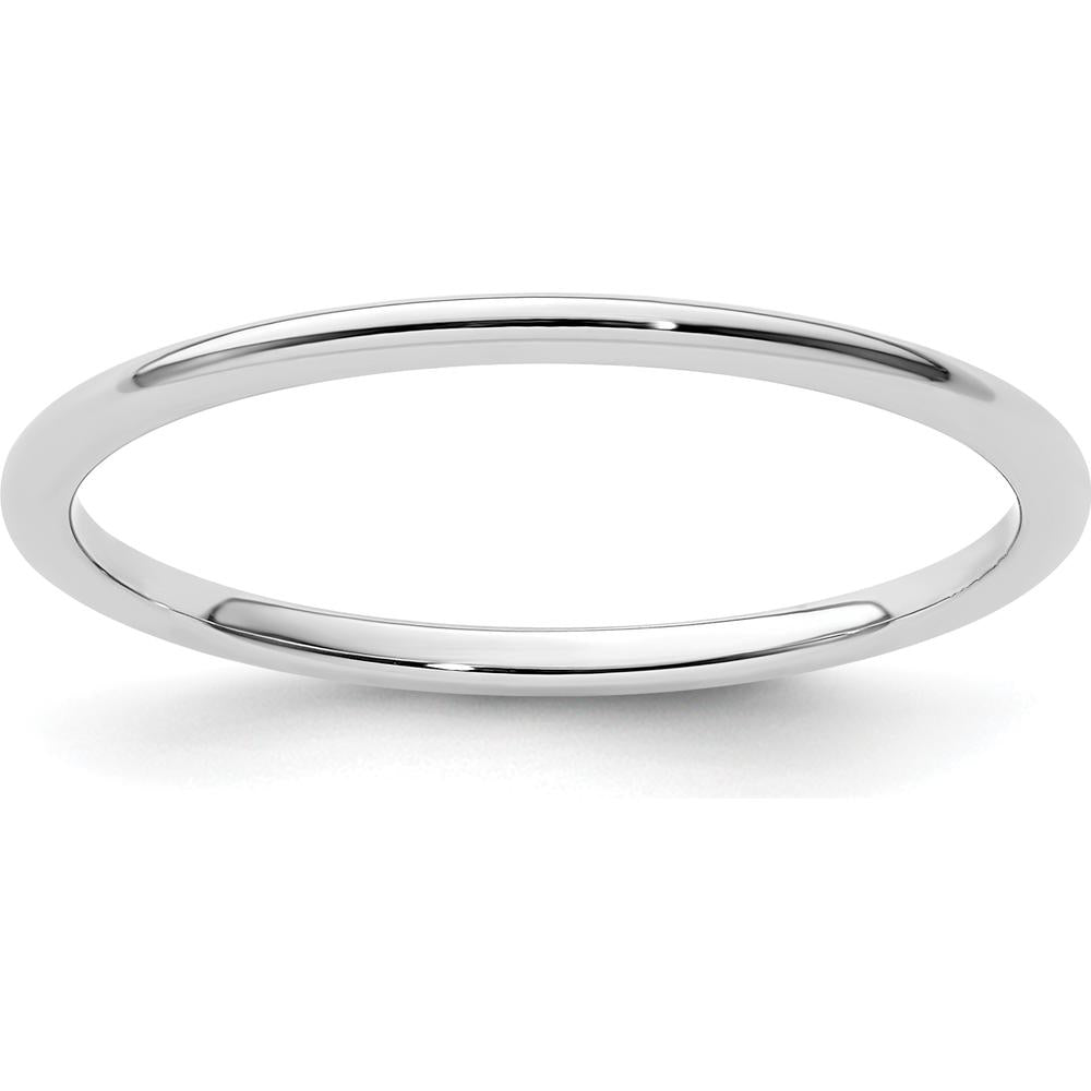 14K White Gold 1.2mm Half Round Polished Stackable Band - Size 10 by 0