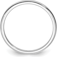 14K White Gold 1.2mm Half Round Polished Stackable Band - Size 10 by 0
