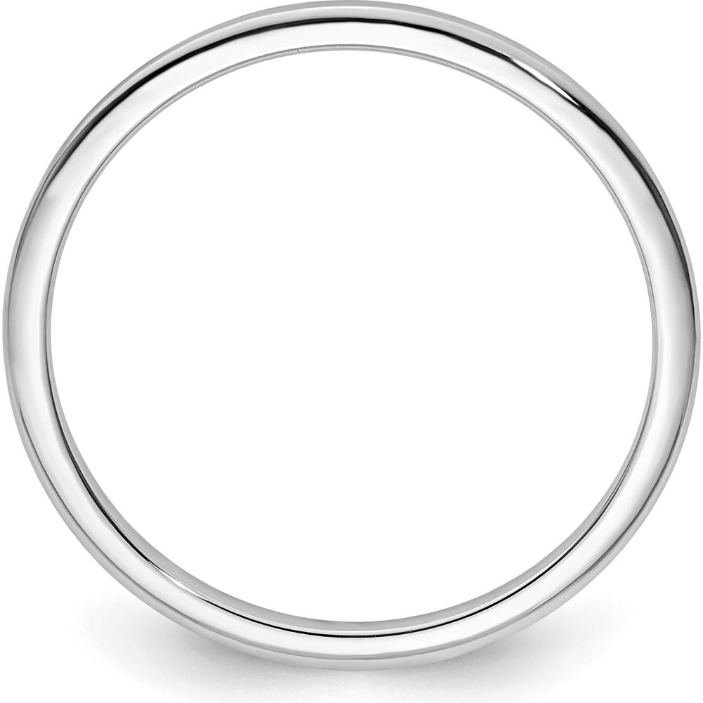 14K White Gold 1.2mm Half Round Polished Stackable Band - Size 10 by 0