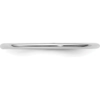 14K White Gold 1.2mm Half Round Polished Stackable Band - Size 10 by 0
