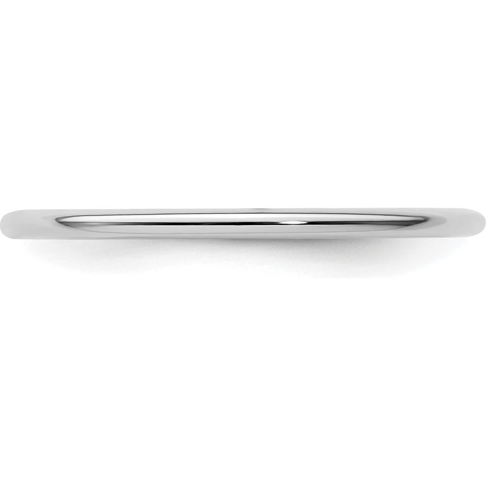 14K White Gold 1.2mm Half Round Polished Stackable Band - Size 10 by 0