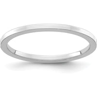 14K White Gold 1.2mm Polished Flat Stackable Band - Size 5.5 by 0