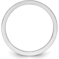 14K White Gold 1.2mm Polished Flat Stackable Band - Size 5.5 by 0