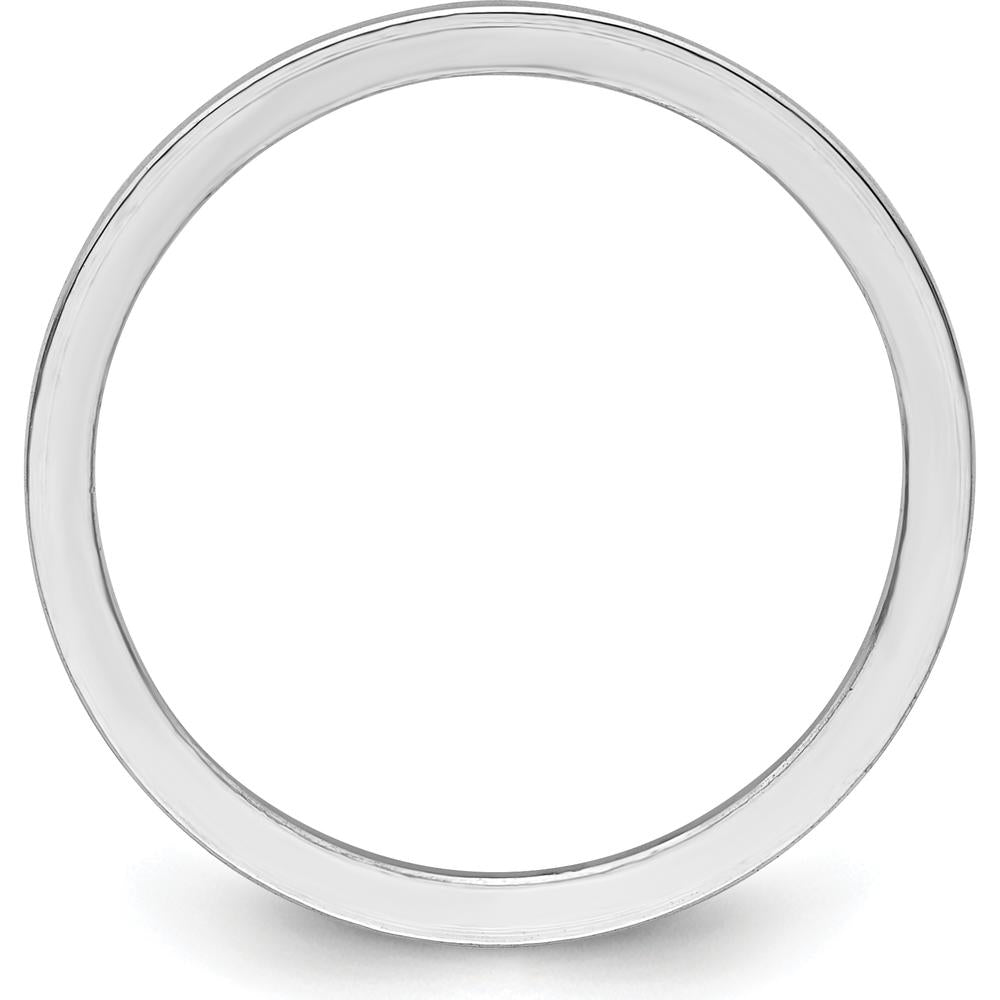 14K White Gold 1.2mm Polished Flat Stackable Band - Size 5.5 by 0