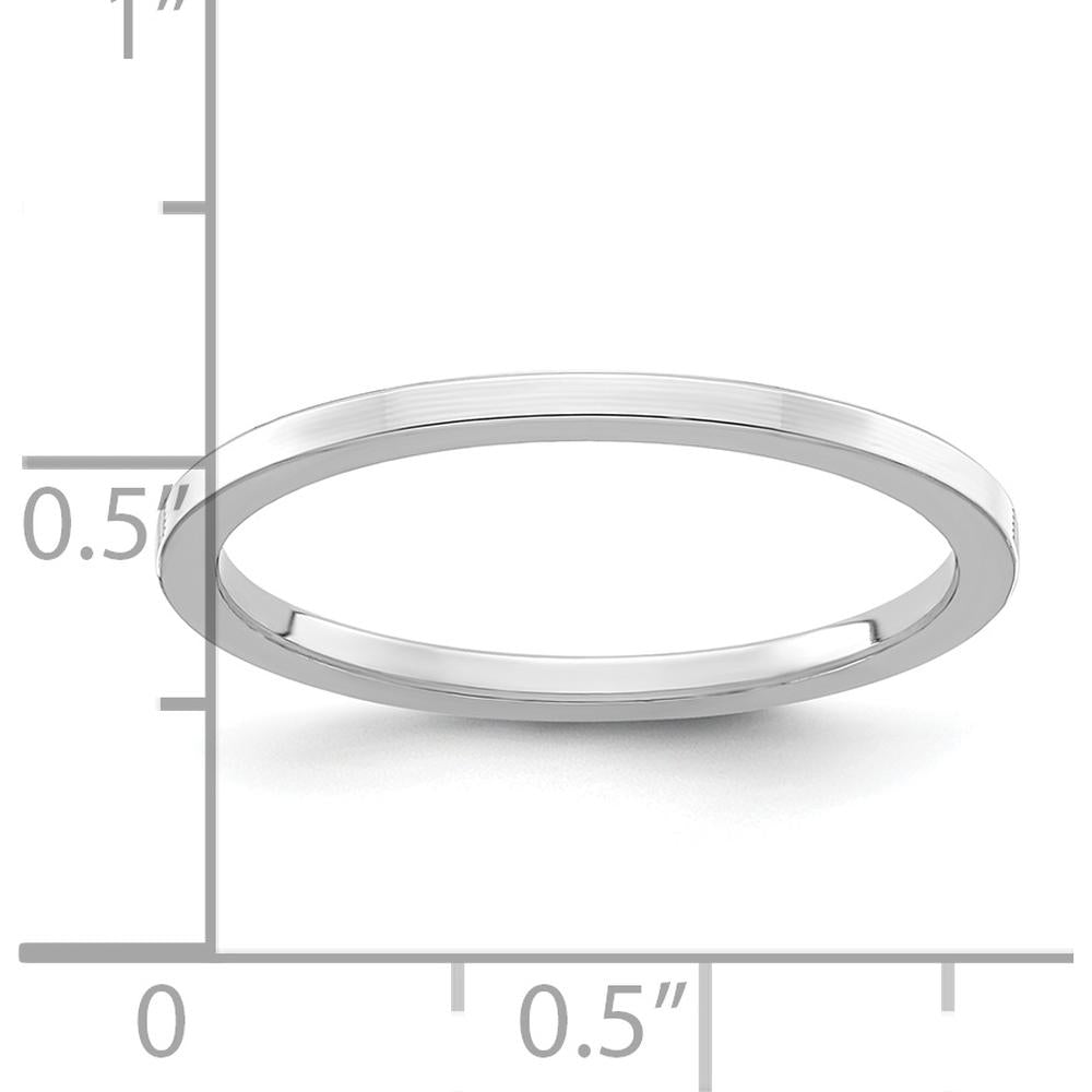 14K White Gold 1.2mm Polished Flat Stackable Band - Size 5.5 by 0
