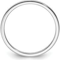 14K White Gold 1.2mm Satin Finish Half Round Stackable Band - Size 10 by 0