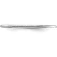 14K White Gold 1.2mm Satin Finish Half Round Stackable Band - Size 10 by 0
