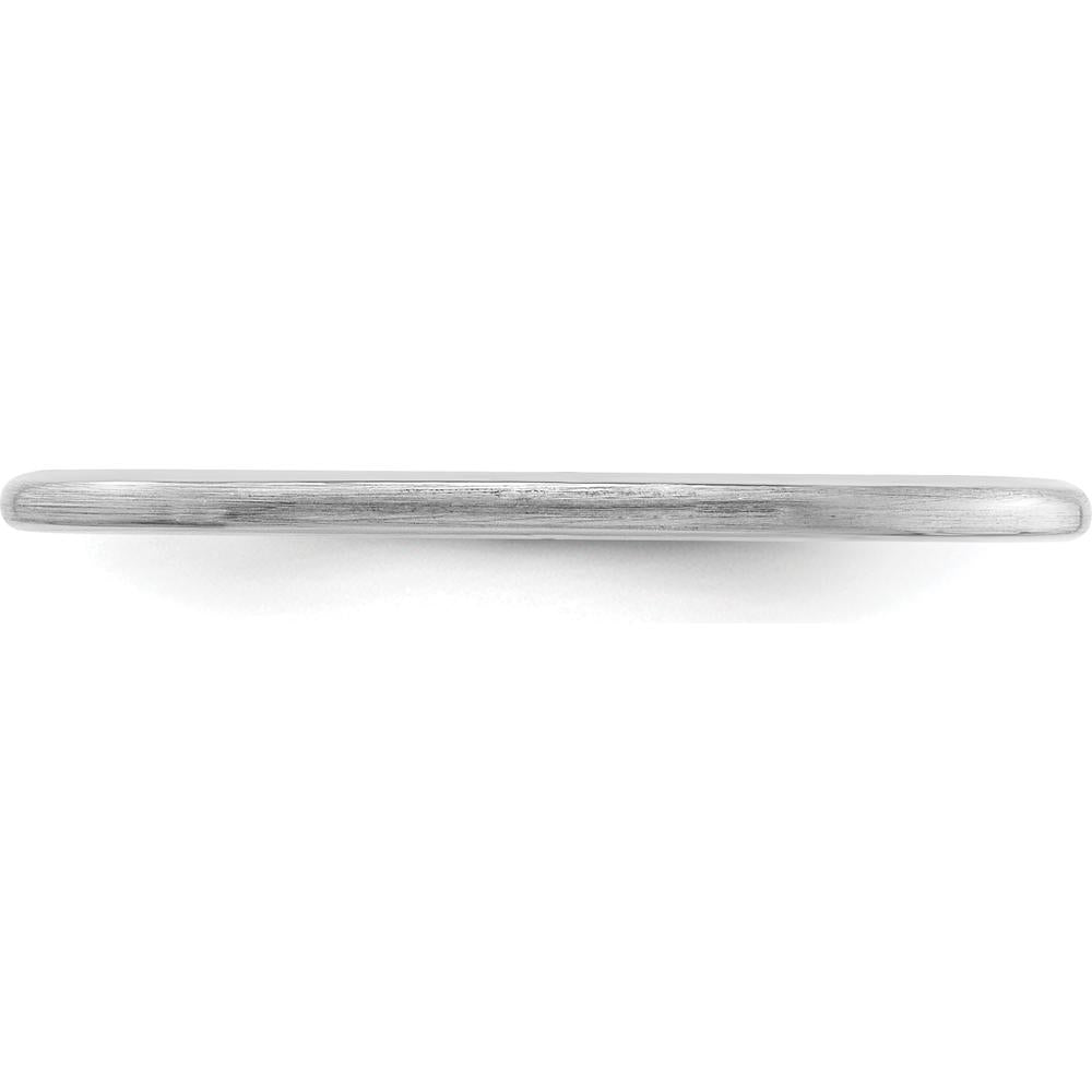 14K White Gold 1.2mm Satin Finish Half Round Stackable Band - Size 10 by 0