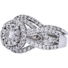 14K White Gold 1/3 Carat Center Diamond Bridal Set - 2.00 Carat Total Diamond Weight