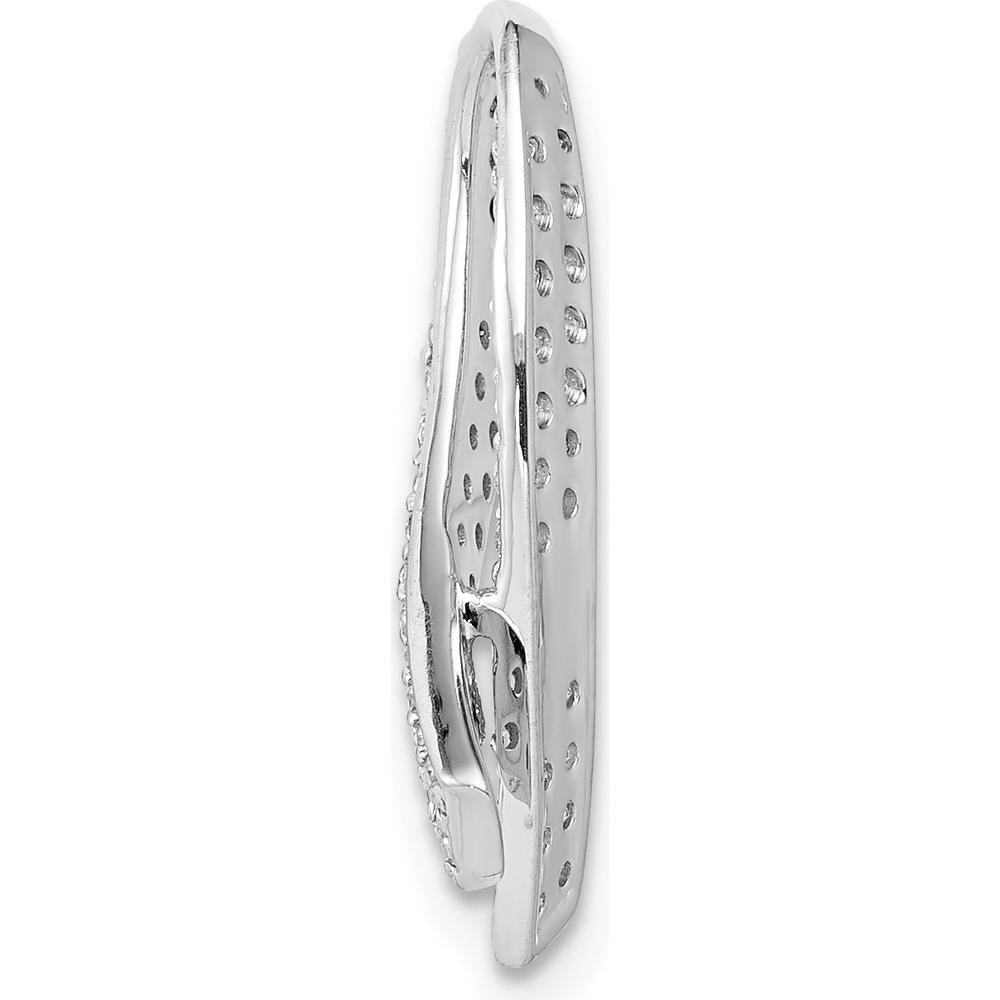 14K White Gold 1/3 Carat Diamond Awareness Ribbon Slide Pendant by Monteluci Fine Jewelry