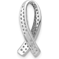 14K White Gold 1/3 Carat Diamond Awareness Ribbon Slide Pendant by Monteluci Fine Jewelry