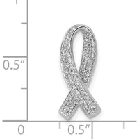 14K White Gold 1/3 Carat Diamond Awareness Ribbon Slide Pendant by Monteluci Fine Jewelry