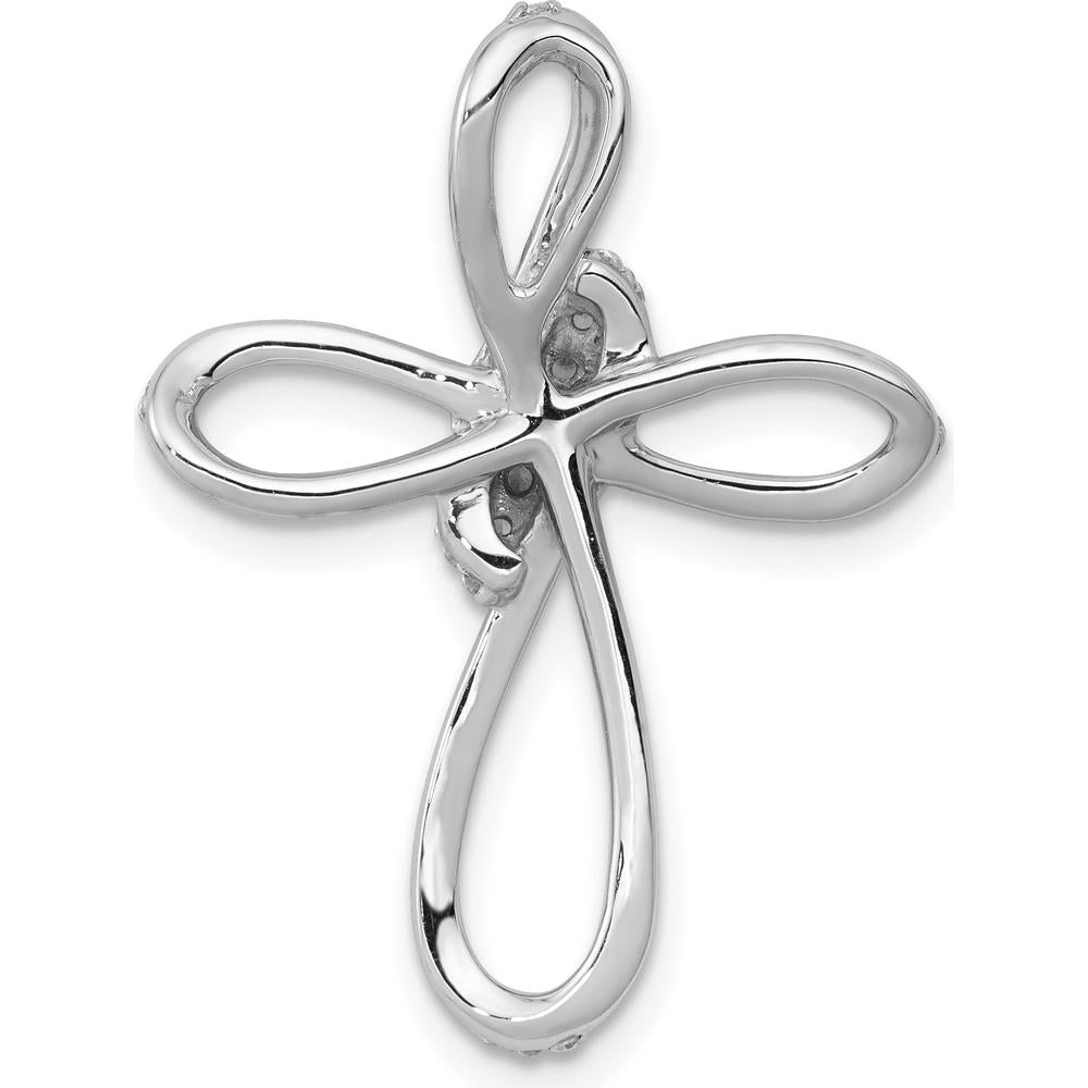 14K White Gold 1/3 Carat Diamond Cross Omega Slide - Radiant Natural Diamonds by Monteluci Fine Jewelry