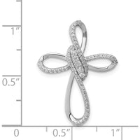14K White Gold 1/3 Carat Diamond Cross Omega Slide - Radiant Natural Diamonds by Monteluci Fine Jewelry