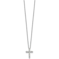 14K White Gold 1/3 Carat Diamond Cross Pendant Necklace - 18" Chain by Monteluci Fine Jewelry