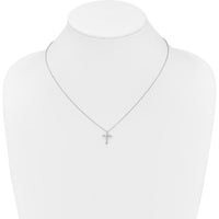 14K White Gold 1/3 Carat Diamond Cross Pendant Necklace - 18" Chain by Monteluci Fine Jewelry