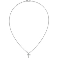14K White Gold 1/3 Carat Diamond Cross Pendant Necklace - 18" Chain by Monteluci Fine Jewelry