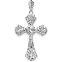 14K White Gold 1/3 Carat Diamond Fancy Cross Pendant by Monteluci Fine Jewelry