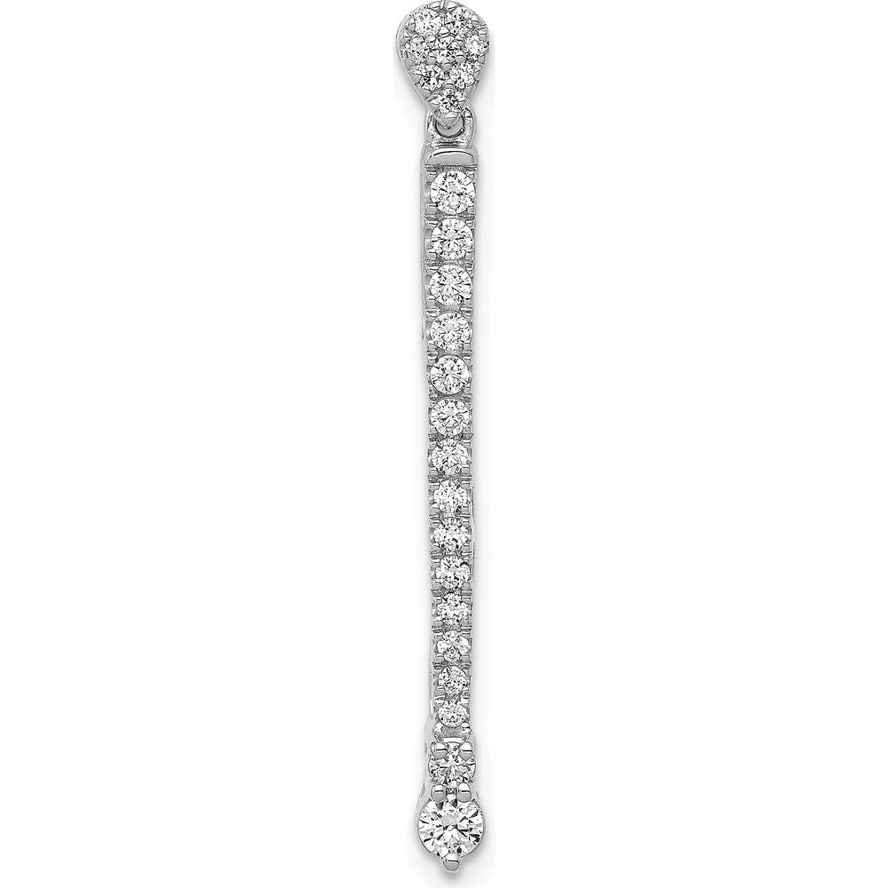 14K White Gold 1/3 Carat Diamond Fancy Dangle Chain Slide Pendant - Sparkling Round Diamonds by Monteluci Fine Jewelry